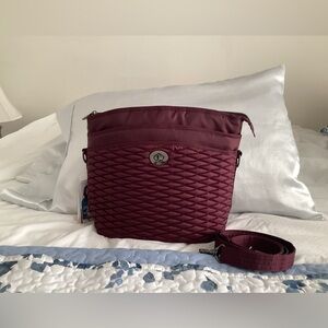 Lug Quilted Burgundy Crossbody Bag